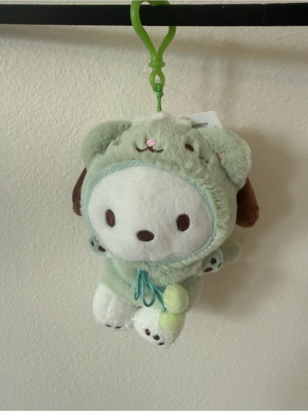 Sanrio Characters Official Plush Doll : Cat Costume Pochacco 13cm Key ring Charm